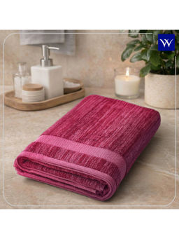 Welspun - Pink Welstyle Cotton 380 GSM Dobby Soft Feel Bath Towel