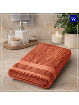 Welspun - Brown Welstyle Cotton 380 GSM Dobby Soft Feel Bath Towel