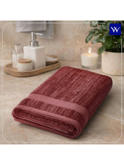 Welspun - Brown Welstyle Cotton 380 GSM Dobby Soft Feel Bath Towel