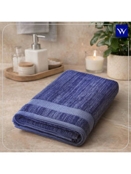 Welspun - Blue Welstyle Cotton 380 GSM Dobby Soft Feel Bath Towel
