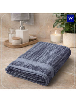 Welspun - Grey Welstyle Cotton 380 GSM Dobby Soft Feel Bath Towel