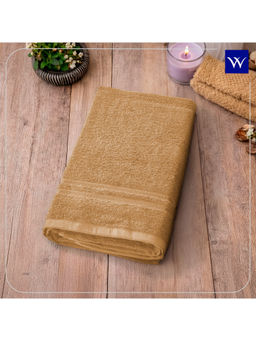 Welspun - Beige Quick Dry Cotton 380 GSM Dobby Quick Absorbent Bath Towel