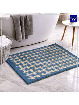 Welspun - Blue Ethan Polyester Machine Tufted Stain Resistant Bath Mat (L)