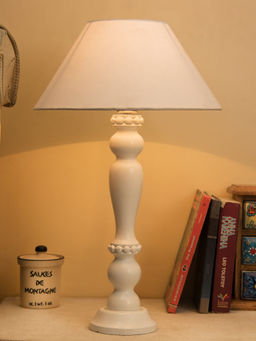 Homesake - White Wood Table Lamp With White Shade