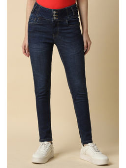 Allen Solly - Women Navy Skinny Fit Mid Wash Jeans