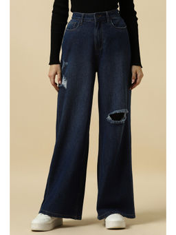 Allen Solly - Women Navy Regular Fit Light Wash Jeans