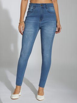 Miss Chase - Women Blue Skinny High Rise Regular Stretchable Denim Jeans