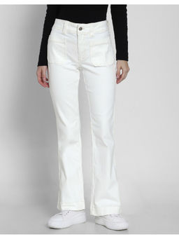 American Eagle - Women White Next Level Low-Rise Kick Bootcut Jeans