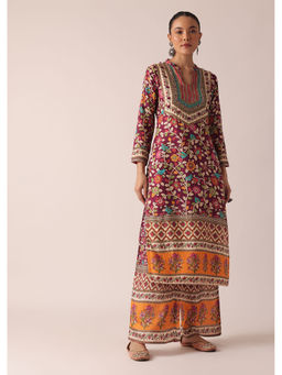 KALKI FASHION - Beige Kurta and Pant with Printed Motifs (Set of 2)