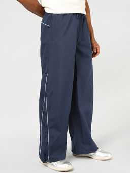 Bewakoof - Men Blue Oversized Parachute Pants