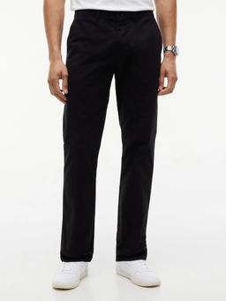 Tommy Hilfiger - Black Relaxed Fit Solid Mid Rise Trouser