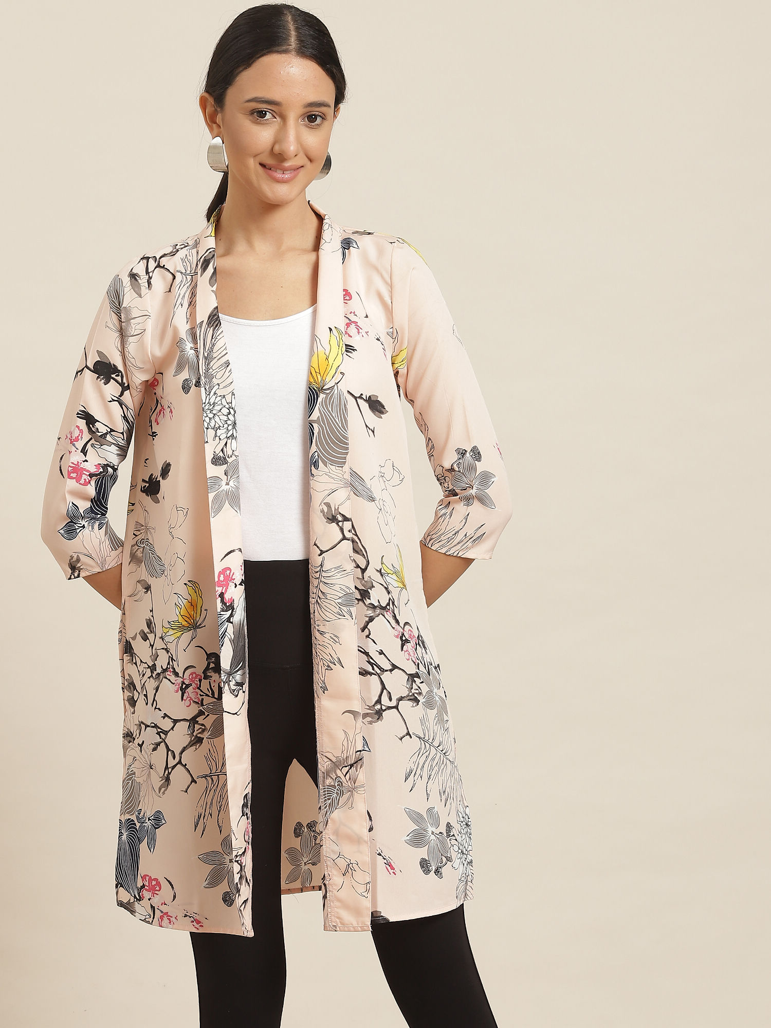 qurvii Peach Floral Shrug-picture-40