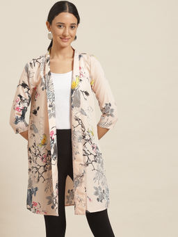 Qurvii - Peach Floral Shrug