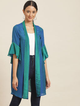 Qurvii - Silk Color Block Shrug