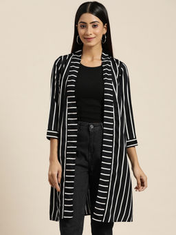 Qurvii - Black and White Stripe Shrug