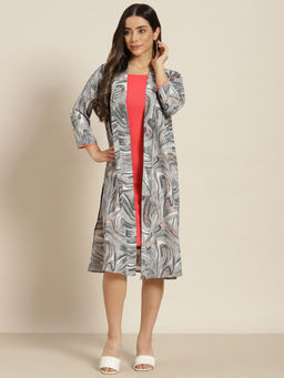 Qurvii - Grey Marble Print Shrug