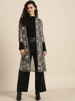 Qurvii - Snake Print Long Shrug