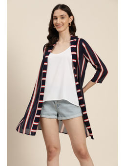 Qurvii - Navy Blue Stripe Shrug