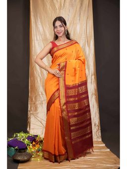 Isadora Life - Traditional Premium South Silk Pre-draped Saree with Unstitched Blouse