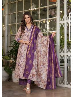 TWINS LADY - Multi-Color Floral Kurta with Pant and Dupatta