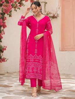 TWINS LADY - Pink Printed Kurta with Pant and Dupatta