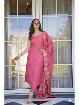 TWINS LADY - Pink Floral Kurta with Pant and Dupatta