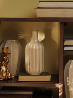 Pure Home + Living - Beige Linear Ceramic Vase (L)