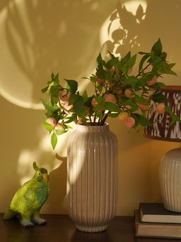 Pure Home + Living - Beige Ribbed Ceramic Vase (L)