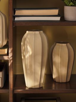 Pure Home + Living - Beige Glossy Ceramic Vase (L)