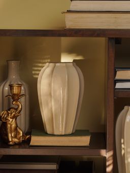 Pure Home + Living - Beige Glossy Ceramic Vase (S)