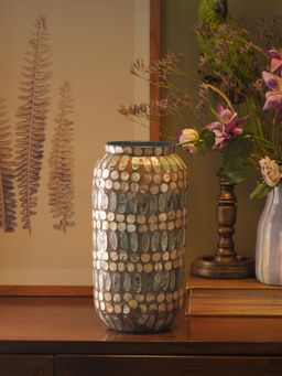 Pure Home + Living - Blue Embellished Lacquer Vase (L)