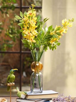 Pure Home + Living - Amber Green Blue Trinity Colour blocked Glass Vase