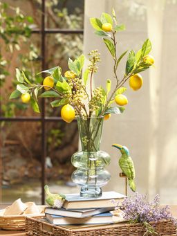 Pure Home + Living - Green Blue Trinity Colour blocked Glass Vase