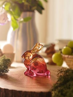 Pure Home + Living - Amber Pink Ombre Glass Rabbit (S)