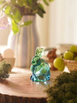 Pure Home + Living - Green Blue Ombre Glass Rabbit (S)