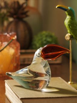 Pure Home + Living - Clear Amber Glass Pelican