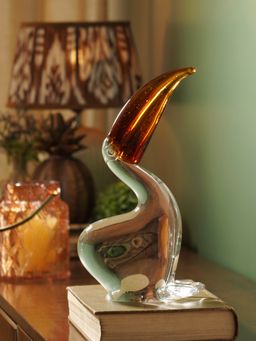 Pure Home + Living - Clear Glass Pelican with Amber Beak