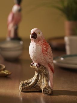 Pure Home + Living - Pink Sitting Glass Parrot