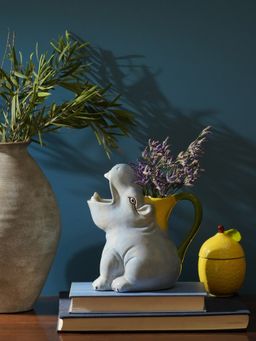 Pure Home + Living - Grey Ceramic Sitting Hippo Vase