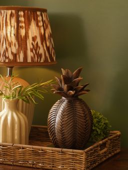 Pure Home + Living - Brown Polyresin Woven Pineapple