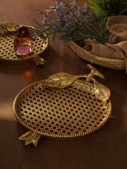 Pure Home + Living - Antique Gold Polyresin Pineapple Platter (L)