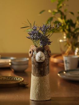 Pure Home + Living - Brown Ceramic Sheep Vase