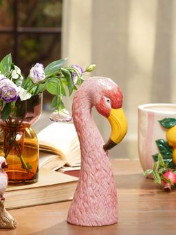 Pure Home + Living - Dark Pink Ceramic Flamingo Vase
