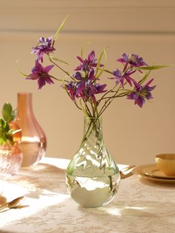 Pure Home + Living - Blue Green Swirl Glass Vase with Ombre