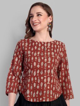 Mera Rang - Fish Print Red Top