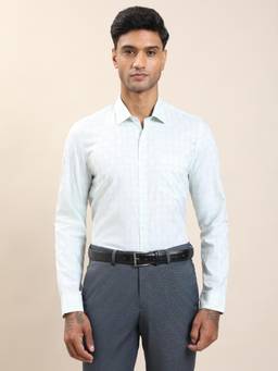 Turtle - Men White Checks Formal Shirt