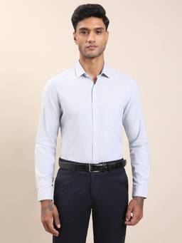 Turtle - Men Blue Solid Formal Shirt