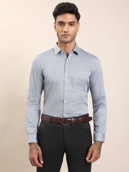 Turtle - Men Grey Printed Formal Shirt