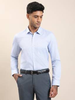 Turtle - Men Blue Checks Formal Shirt