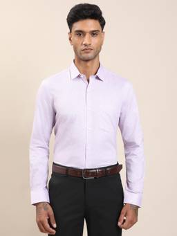 Turtle - Men Mauve Checks Formal Shirt